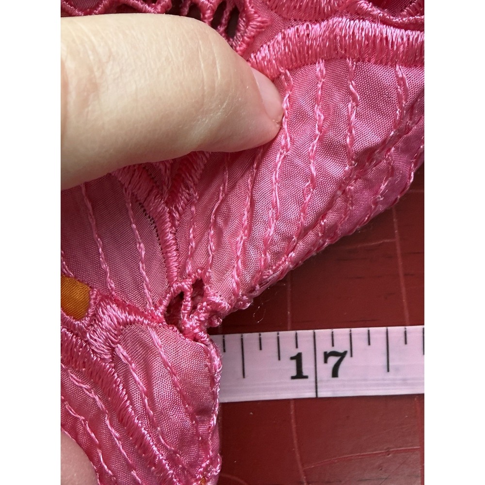Lilly Pulitzer Silk Dress 4 One Shoulder Pink Lace Teresa Hotty Double Nothing - Picture 10 of 12